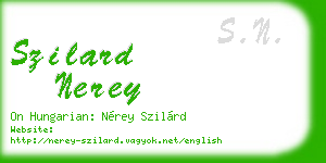 szilard nerey business card