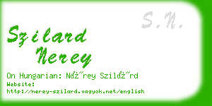 szilard nerey business card